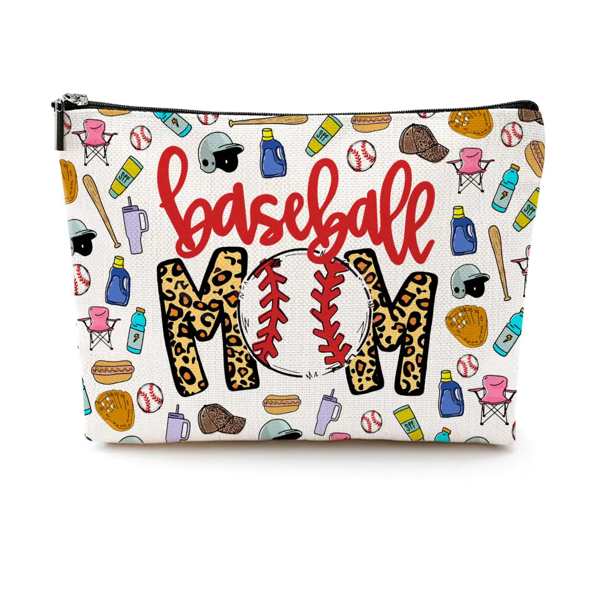 Baseball Gifts Mom Gifts Makeup Bag Baseball Stuff Mama Gifts Cosmetic Bag Baseball Coach Gifts Zipper Pouch Baseball Accessories for Mom Women Baseball Player Team Mummy Bestie Birthday Gifts