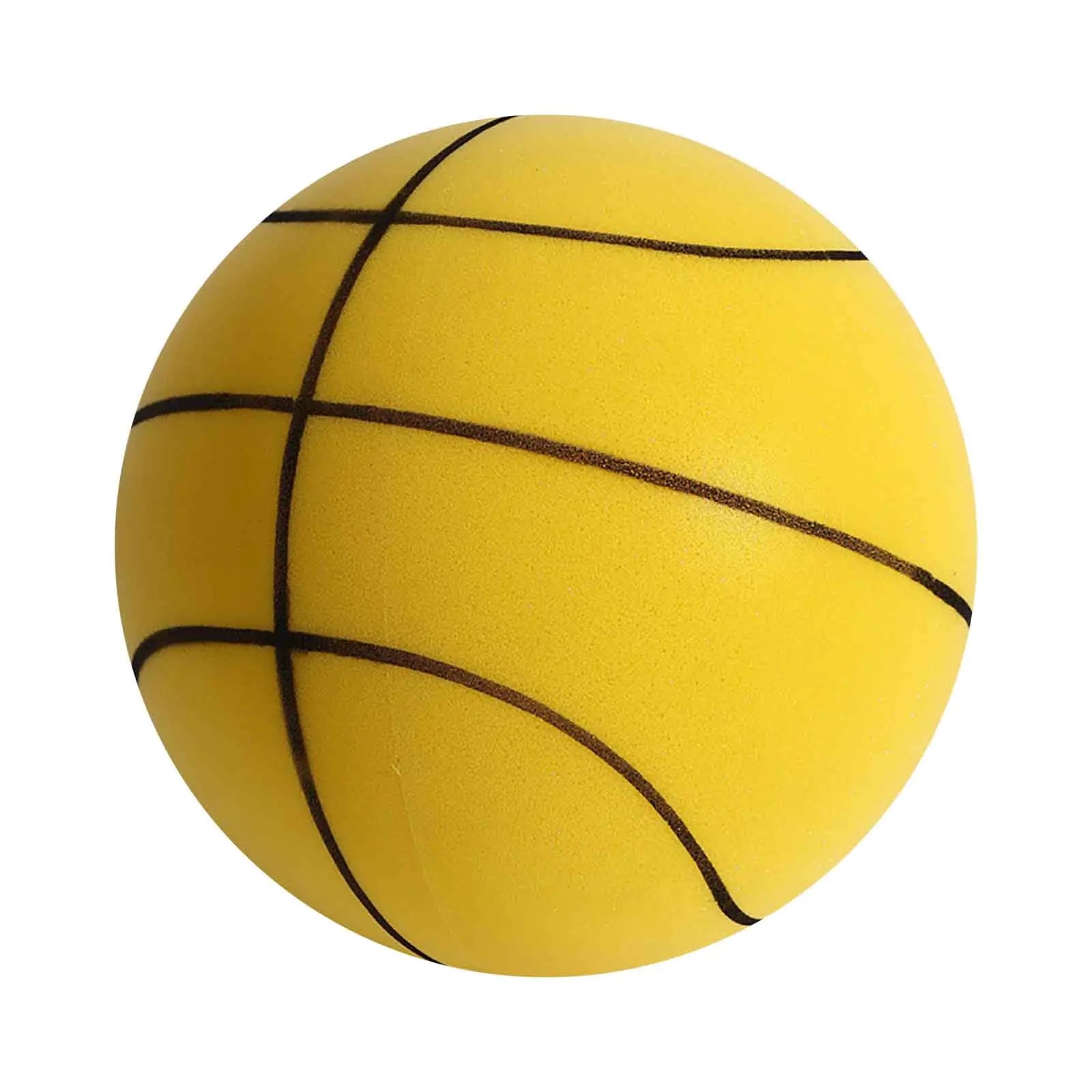 LNATOVI Silent Basketball 2024 Quiet Basketball Indoor Silent Basketball Dribbling Indoor No Noise Basketball Silent Foam Basketball for Quiet Dribbling and Indoor Training (Yellow 21CM)