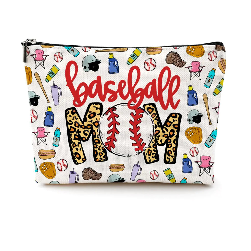 Baseball Gifts Mom Gifts Makeup Bag Baseball Stuff Mama Gifts Cosmetic Bag Baseball Coach Gifts Zipper Pouch Baseball Accessories for Mom Women Baseball Player Team Mummy Bestie Birthday Gifts