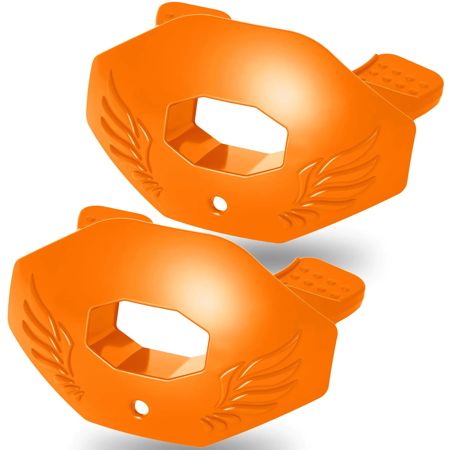 2Pack Mouth Guard Football Football Mouth Guard Youth Football Mouthpiece with StrapNo Boil Soft and Durable Maximum Breathing ChannelFits AdultYouth Hockey Football Rugby(Orange)